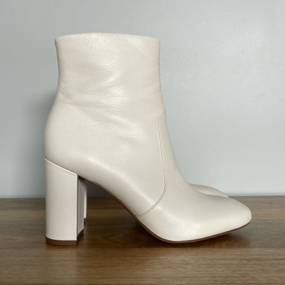 Vince Brannen high heel ankle boots off-white 38.5/8 (fits 39/9) worn once!